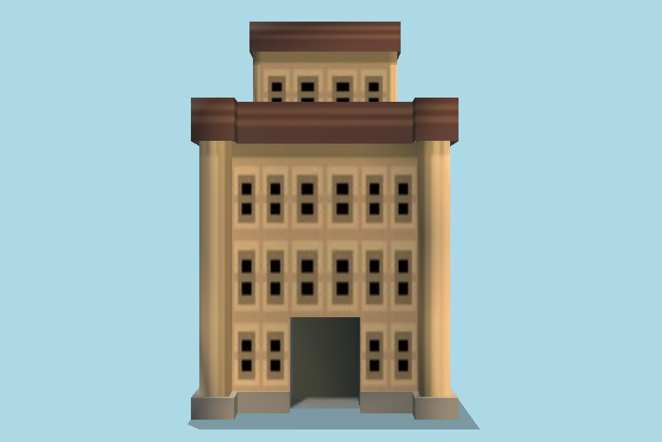 Pokémon Platinum Jubilife City Buildings 3d model